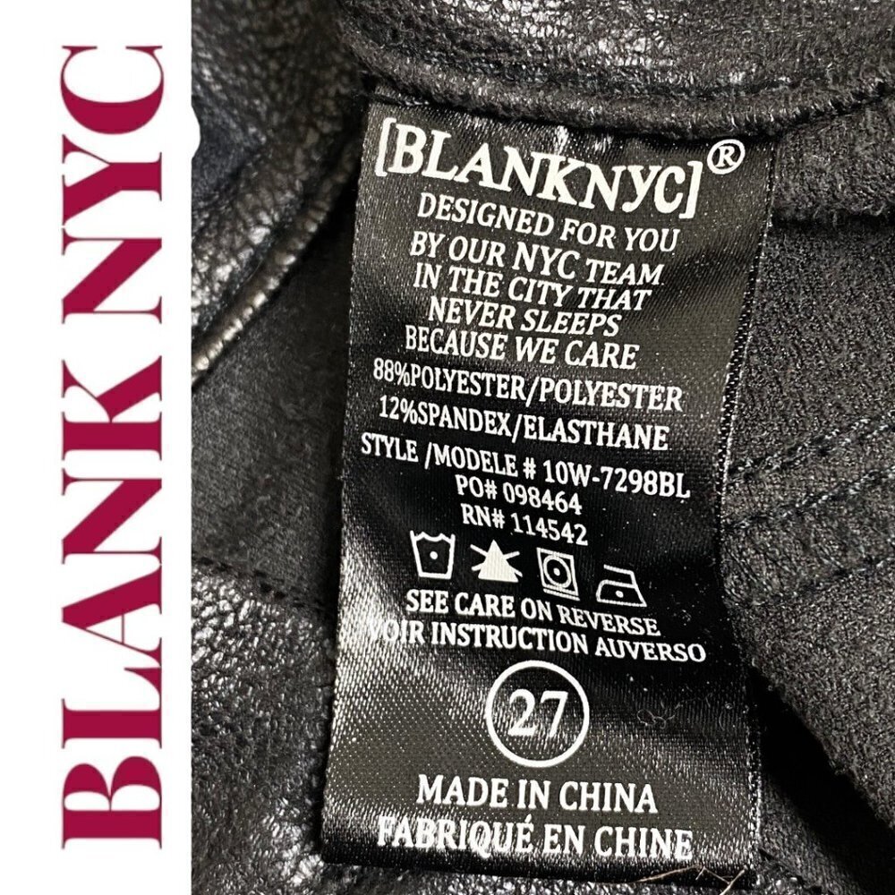 BLANK NYC Spray On Black Metallic Super Skinny Stretchy Ankle Pants, Size 27 - Picture 12 of 15
